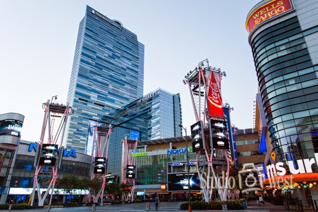 The Nokia Plazza at LA Live - The Ritz and Marriot Exterior Photographer LA Live Architectural Photography - Building Photographer - Los Angeles Photographer - Studio 101 West Photography
