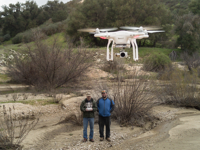 Drone pilot and visual observer Drone over Creston Creek - Studio 101 West Drone Photography
