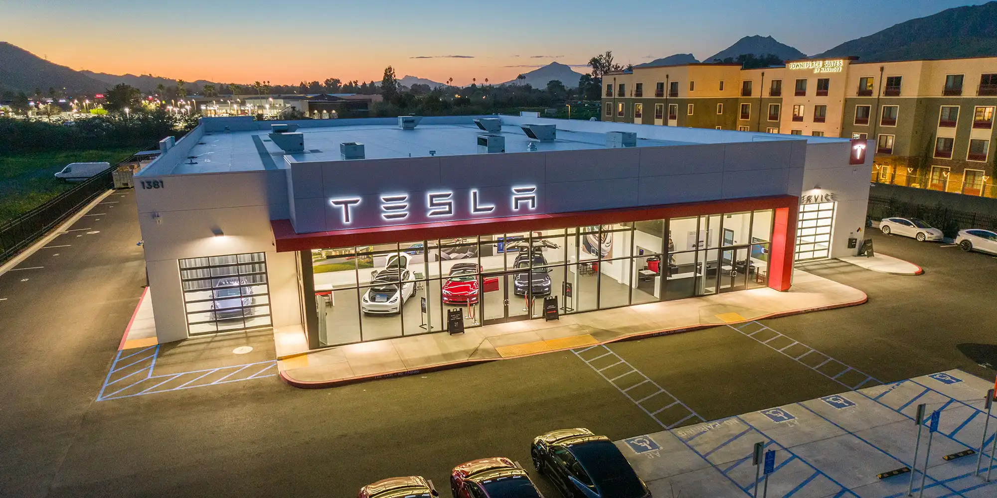 Drone Photographer - Tesla Auto Dealership San Luis Obispo, CA Drone Photographer - FAA Certified Drone Pilot - Studio 101 West Drone Photography